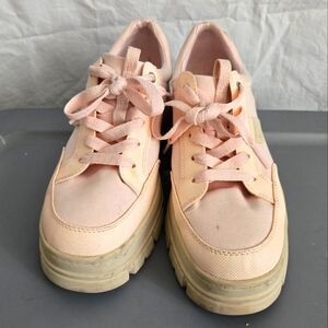 UGG Women's Pink Canvas Platform Sneakers